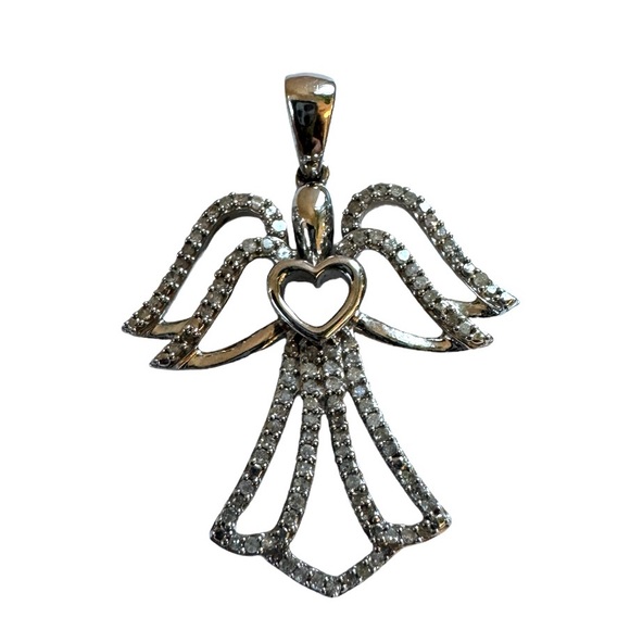 Diamond guardian angel pendant 925 silver - Picture 4 of 8